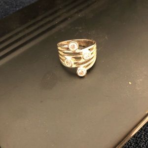 Premier jewelry silver ring with stones. Size 8